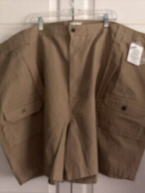 NWT KingSize Men’s Khaki Cargo Shorts Size 60 Big & Tall Elastic Waist Cotton